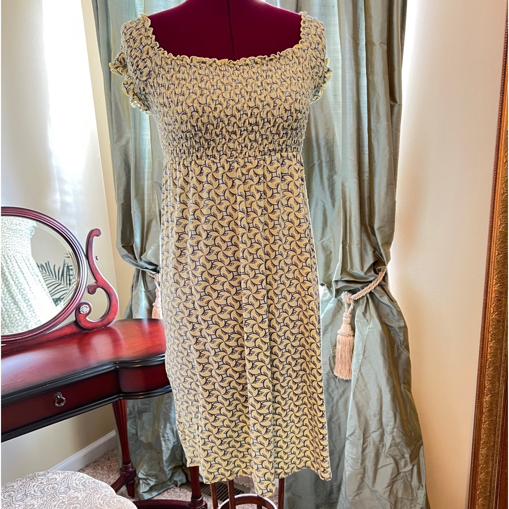 Intuitions Women’s Yellow & Grey Print Dress, Like New, Size: Small